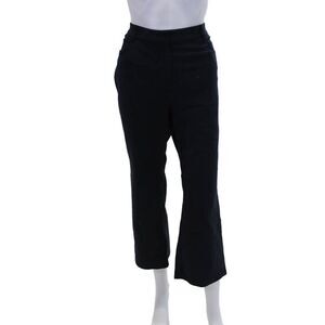 Theory Womens Zippered High-Waisted Cropped Flared Pants Blue Size 12